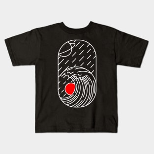 Kanagawa wave red sun Kids T-Shirt